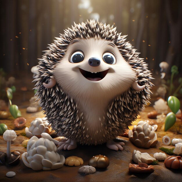 a hedgehog with a smile on its face