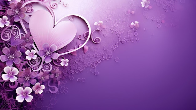 Heflowers valentine background purple