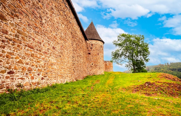 Helfstyn castle a fortifications of gothic castle Touristic destination Central Moravia Czechia Ancient fort and stronghold monument