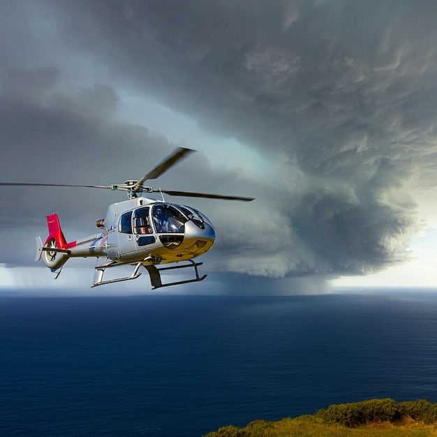 Helicopter chopper air fly fake cgi illustration photo art