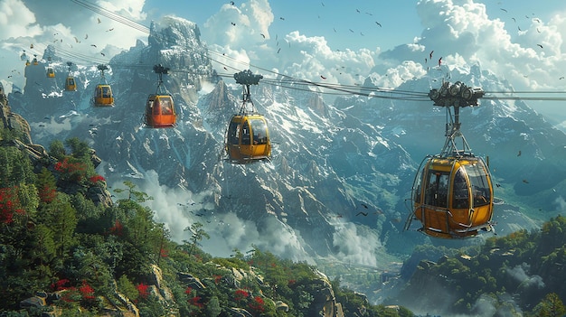 a helicopter flying over a mountain with a mountain in the background