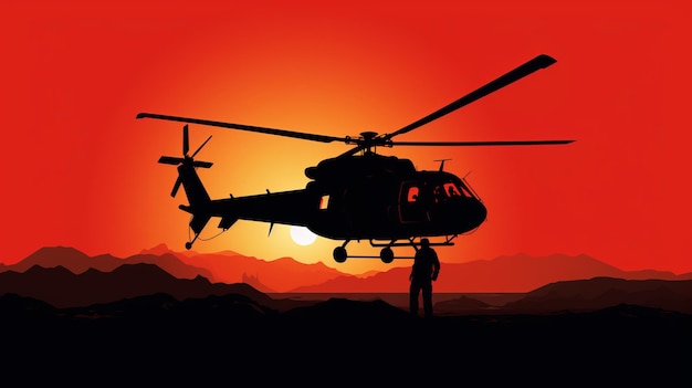 Helicopter outline silhouette concept