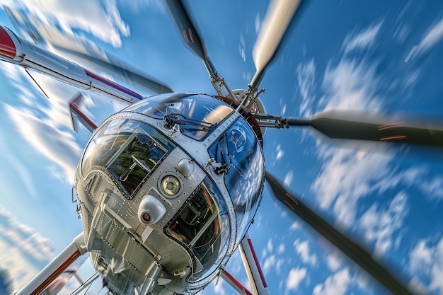 a helicopter with the word  on the side of it