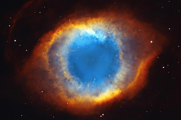 The Helix Nebula or NGC 7293 in the constellation Aquarius. Elements of this image are furnished by NASA.