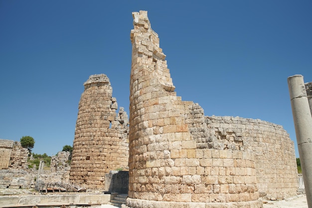 Hellenistic gate in Perge Ancient City in Antalya Turkiye