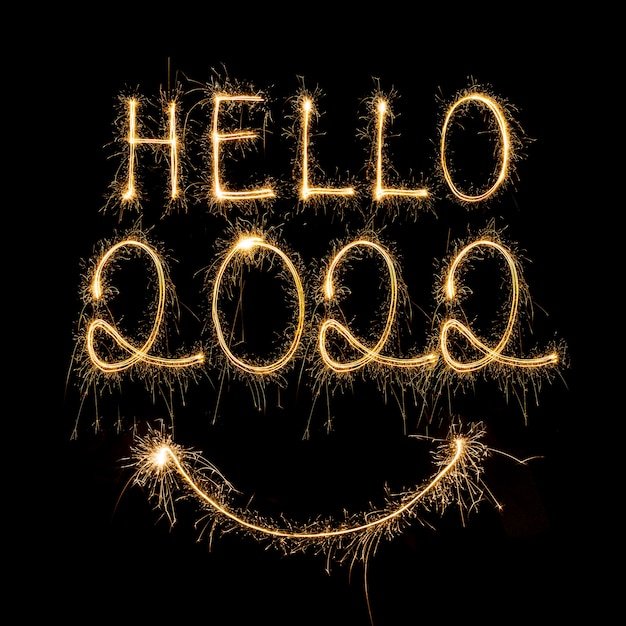 Hello 20182018 written with Sparkle fireworkhappy new year