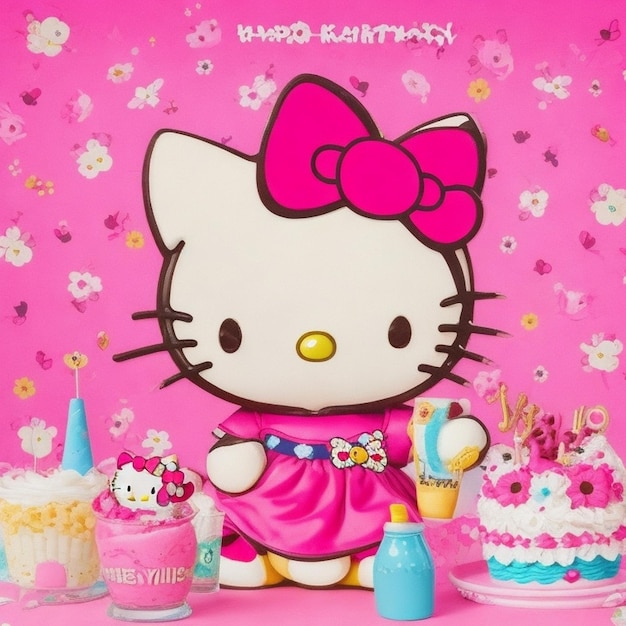 a hello kitty birthday bann