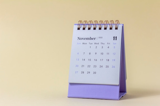 Hello November 2022Desktop calendar for planning and managing each date