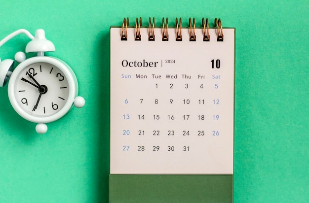 Hello October Desk calendar for planning for October 2024