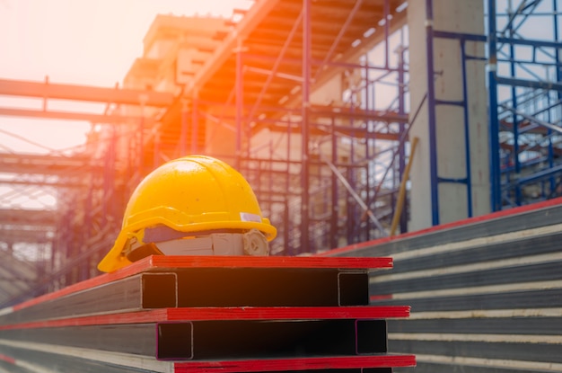 Helmet on construction site