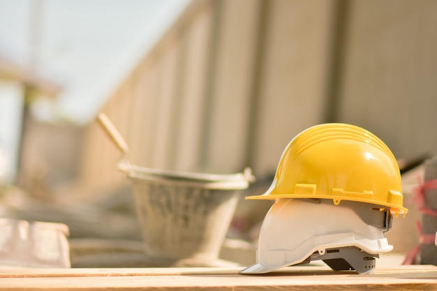 Helmet hard hard for worker Engineer on site construction