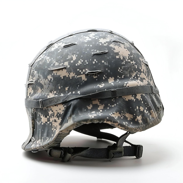 Helmet of soldier on a white background Military helmet on a white background