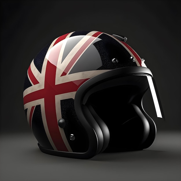 A helmet with the british flag on it