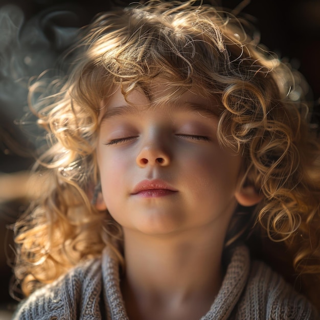 Photo helping kids relax essential breathing exercises for calm mindfulness and stress relief