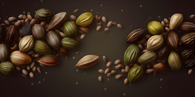 Hemp seeds isolated on dark background Cannabis seeds illustration Marijuana seeds are used in culinary in medicine rich in vitamins and amino acids Generative AI