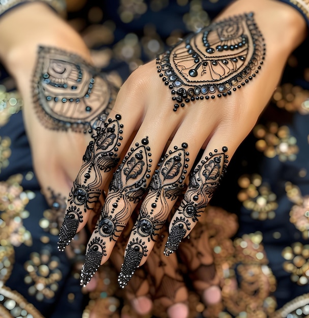 Henna Mehndi Intricate henna tattoo on hand artistic bride wedding style Henna Tattoo