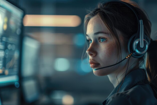 Her display of care in customers is great business Shot of a female agent working in a call centre