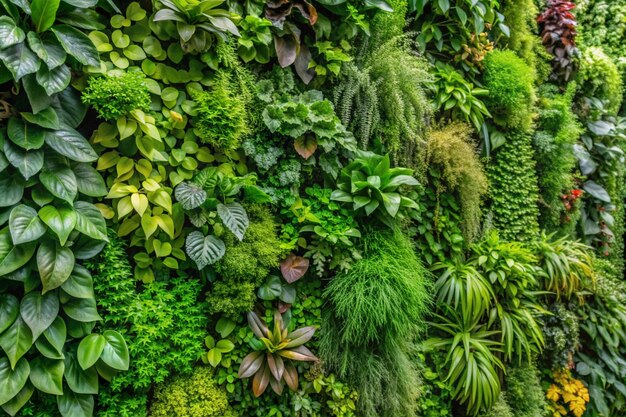 Photo herb wall plant wall natural green wallpaper and background nature wall