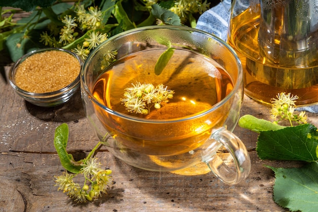 Herbal linden flower tea