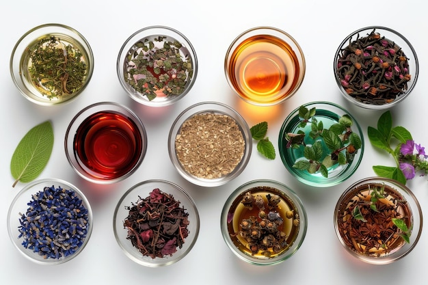 Photo herbal teas on transparent background