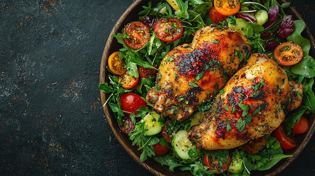 Photo herbcrusted roast chicken perfectly browned