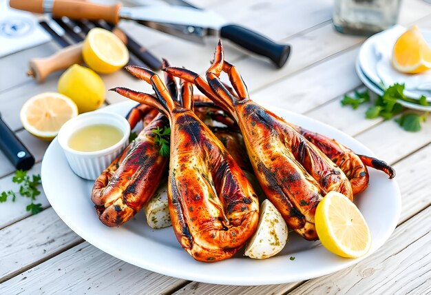 Photo herbinfused grilled crab legs with a seaside vibe