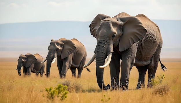 Photo a herd of elephants with the word  tusks  on them