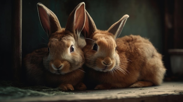 The herd of rabbits eating looks very cute