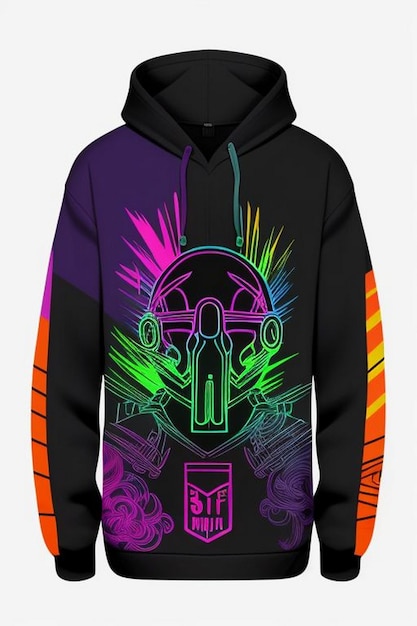 Photo here are some cool 3d mockup of black hoodie with streetwear designs