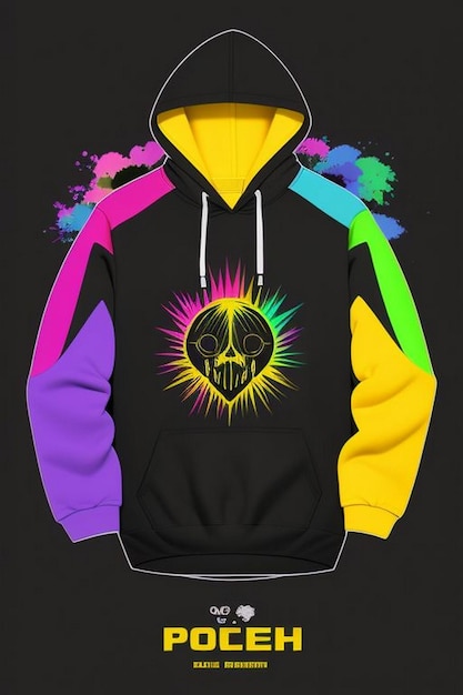 Photo here are some cool 3d mockup of black hoodie with streetwear designs