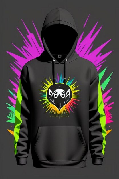 Photo here are some cool 3d mockup of black hoodie with streetwear designs