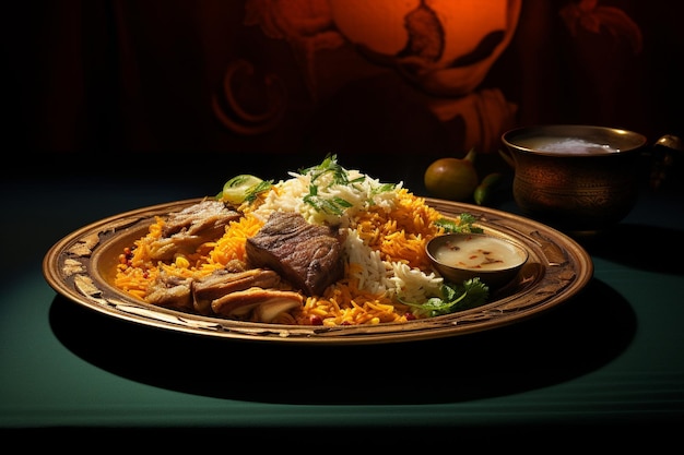 Heritage on a Plate Rustic Mutton Biryani Amidst Artistic Brilliance