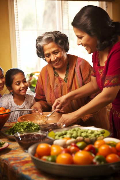 Heritage Pride Warmth of a Hispanic Family Gathering