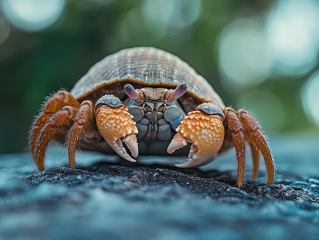 Hermit Crab isolated on metal background