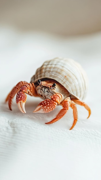 Hermit Crab isolated on paper background