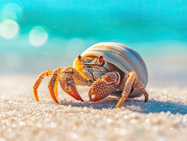 Hermit Crab isolated on summer background