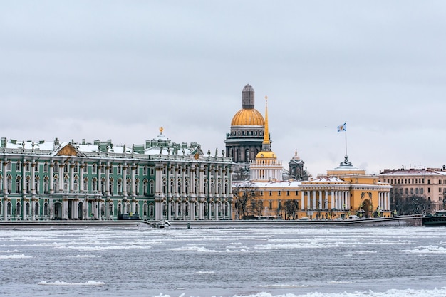 Hermitage St Isaac's Cathedral the Admiralty Saint Petersburg in the winter