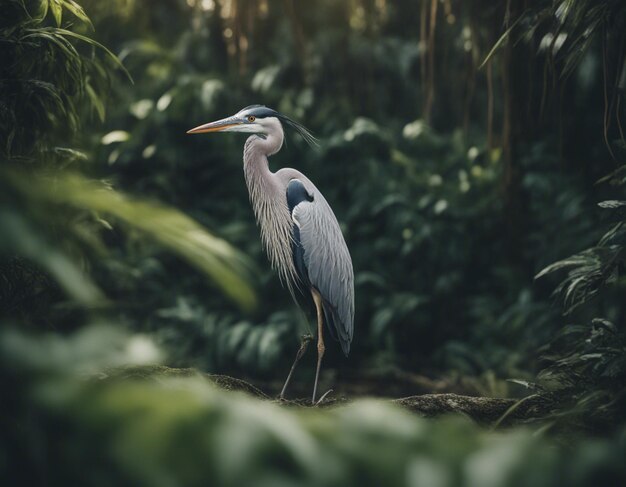 A Heron in jungle