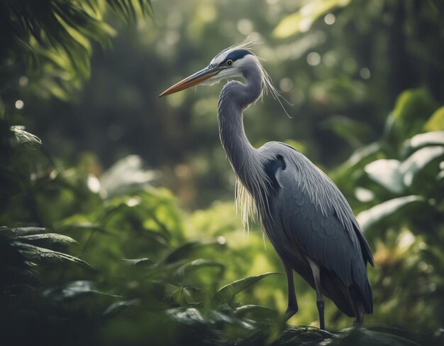 A Heron in jungle