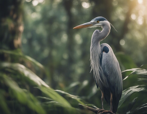 A Heron in jungle