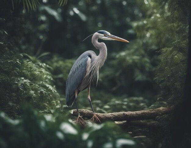 A Heron in jungle