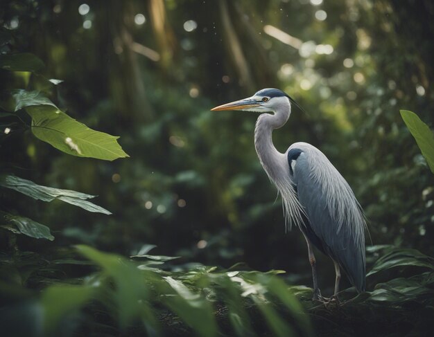 A Heron in jungle