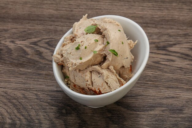 Herring butter spread in the bowl