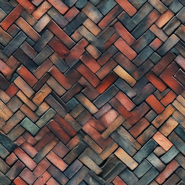 Photo herringbone brick seamless pattern