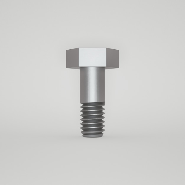 Hex head industry screw white background