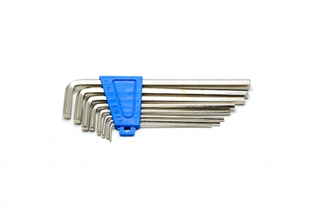 Hex key wrench set isolated