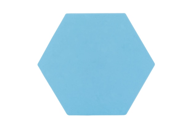 Hexagon blue isolate on white background The figure is placed on white