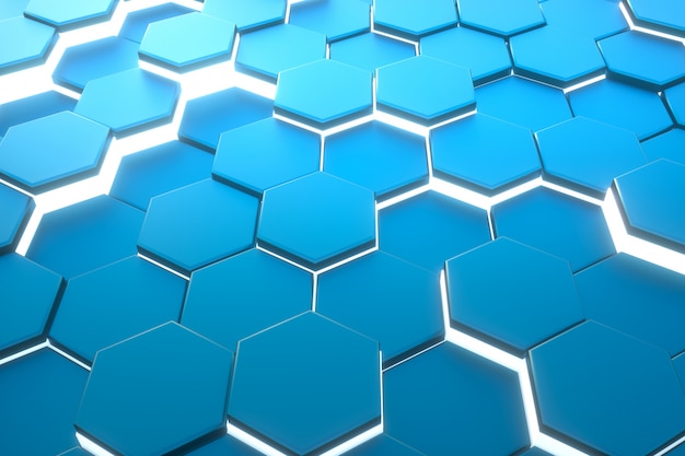 Hexagon Blue Pattern Abstract Modern Background.