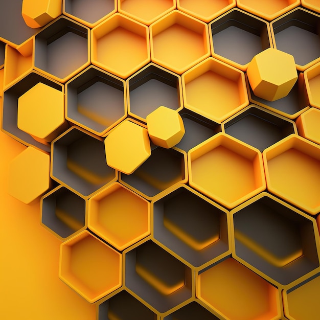 hexagon pattern blending fading high tech background Generative AI