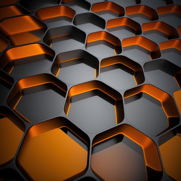 hexagon pattern blending fading high tech background Generative AI